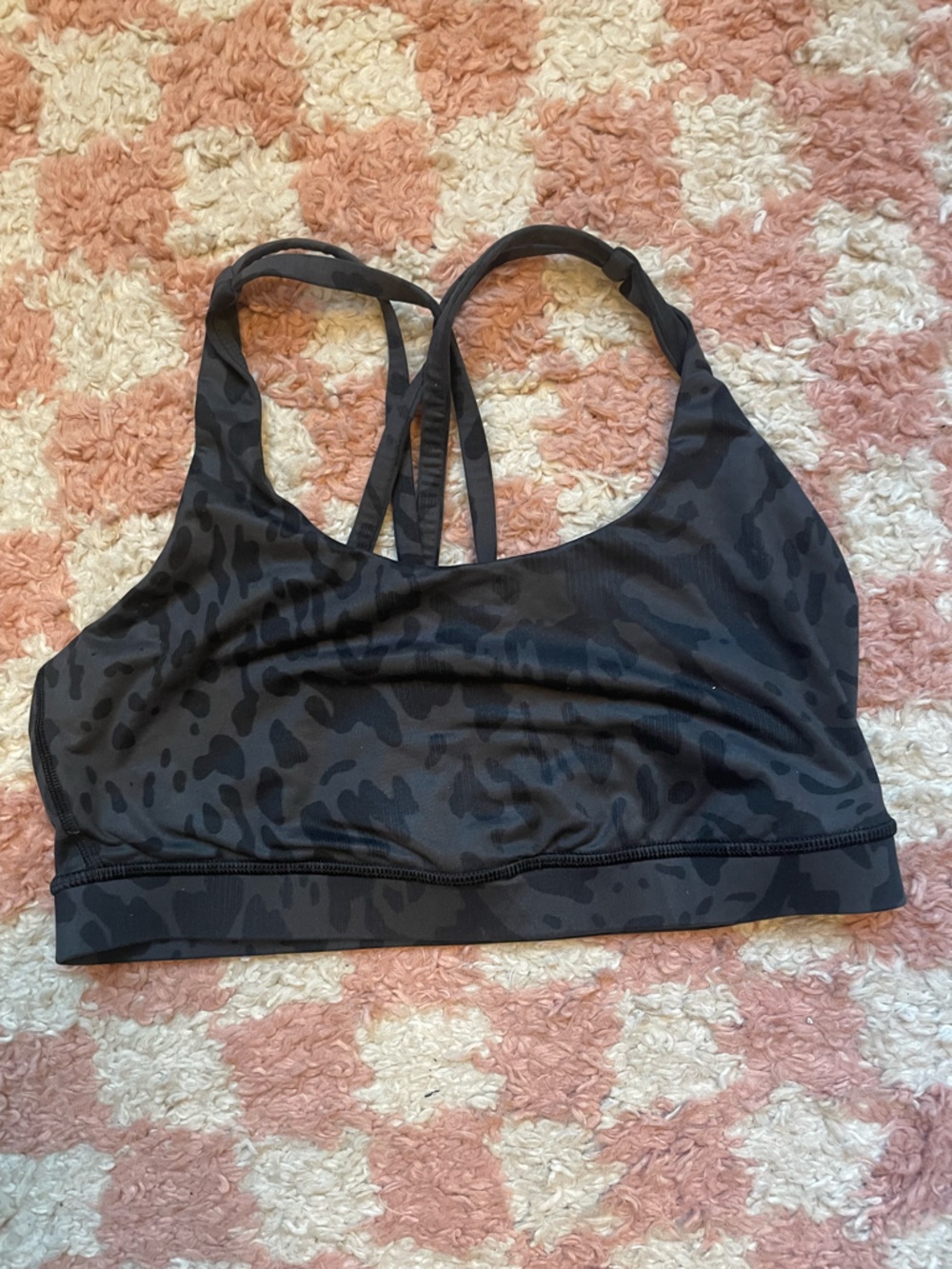 Lululemon athletica energy bra in black leopard print
